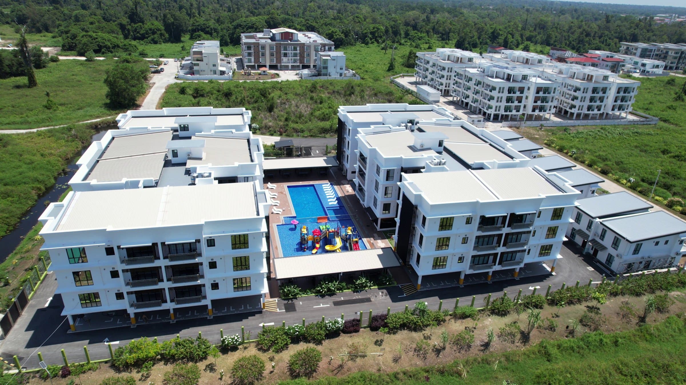 Drone view of the whole apartment